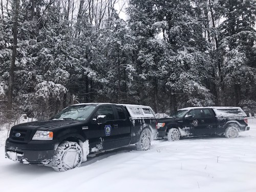 Chained trucks