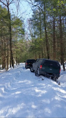 truck in ditch