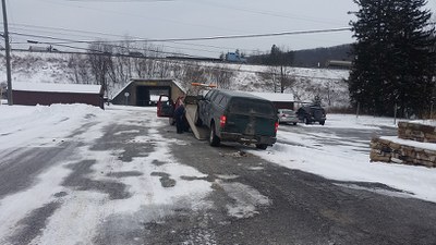 Dead crew truck