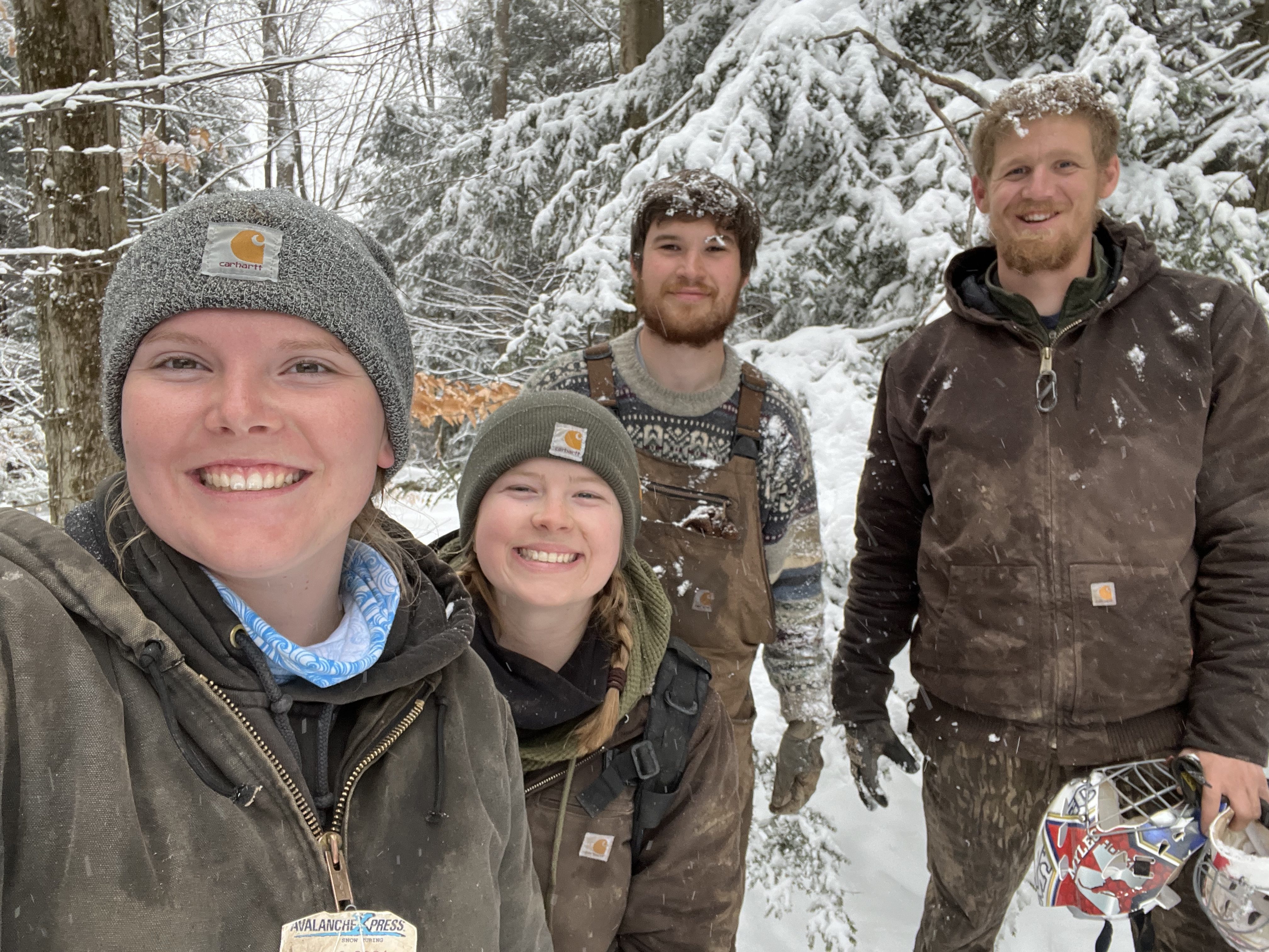 Crew selfie in the snow