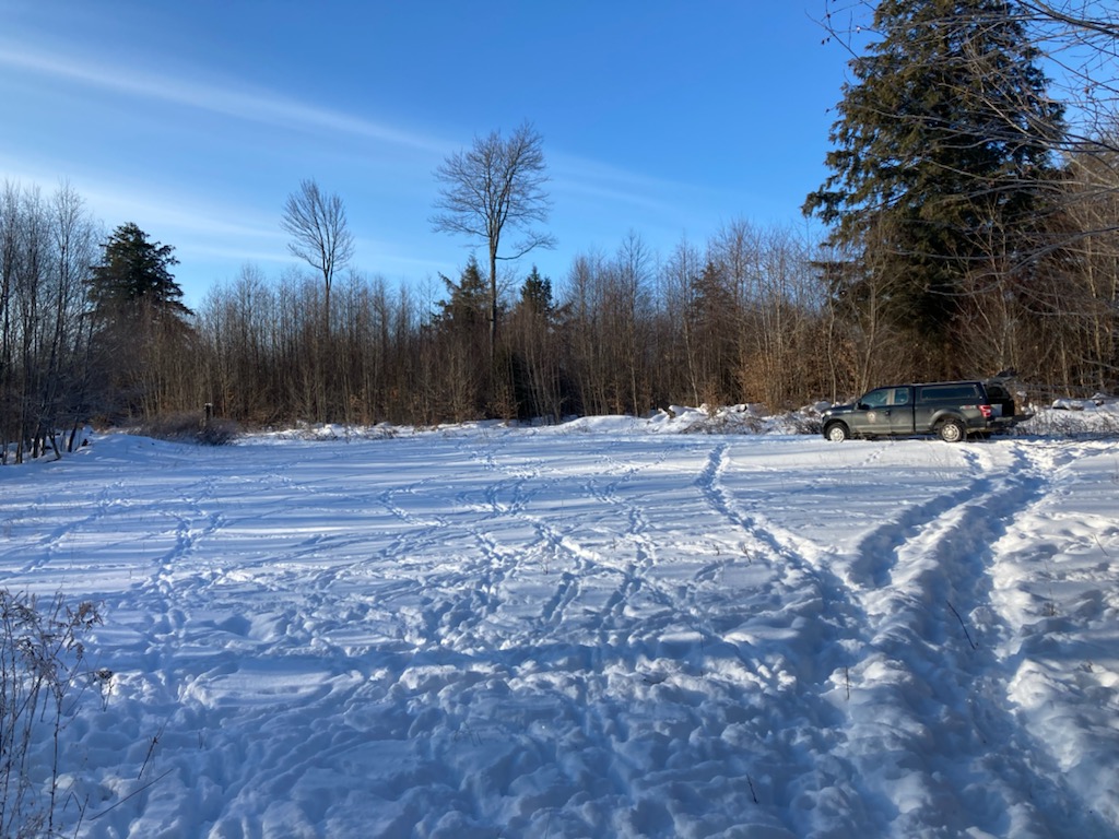 truck in a snow covered field