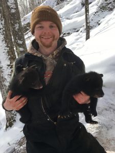 Nate with bear cubs in WI