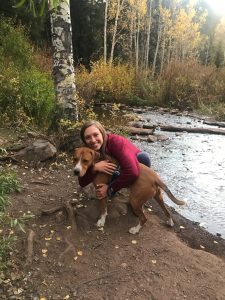 Tess with her dog